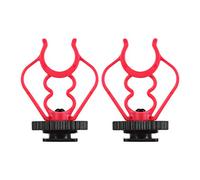 Andoer Lot de 2 adaptateurs universels MicShock Mount pour chaussures froides - Support de microphone en plastique ABS - Remplacement pour microphone de chasse - Noir et rouge