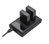 Andoer LP-E12 Batterie pour appareil photo avec 2 batteries 7,4 V 1250 mAh LP-E12 USB C pour Canon EOS-M EOS M2 EOS M10 EOS M50 EOS M50 Mark II EOS M100 EOS M200 SX70 HS Rebel SL1
