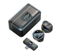 Andoer Microphone Lavalier sans fil 2,4 G pour smartphones, fixation magnétique, microphone à clip anti-bruit pour streaming en direct YouTube TikTok