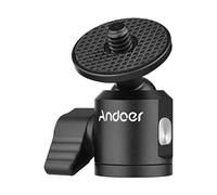 Andoer Mini adaptateur à rotule en alliage d'aluminium pour trépied d'appareil photo avec trou de vis de 6,35 mm