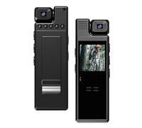 Andoer Mini caméra corporelle 4K avec objectif 180°, caméra vidéo WiFi avec vision nocturne, détection de mouvement, prend en charge le contrôle APP pour l'enregistrement/service/livraison/conférence