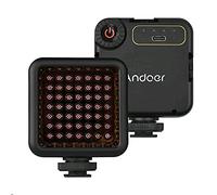 Andoer Mini lumière infrarouge de vision nocturne pour caméra vidéo, caméscope, batterie rechargeable intégrée avec 3 griffes pour enregistrement vidéo Vlog