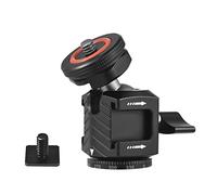 Andoer Mini Rotule Multifonctionnelle Rotative à 360 Degrees en Alliage d'Aluminium Rotule Adaptateur Tête de Trépied Vis 1/4 Pouce et Connexion de Chaussure Froide avec Supports de Chaussure Froide