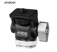 Andoer-Mini support de moniteur,tête de trépied,adaptateur de sabot froid,alliage d'aluminium,vis 1/4 pouces pour flash,microphone,lampe de remplissage LED - Type Argent