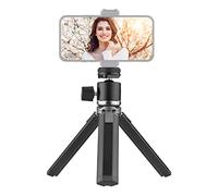 Andoer Mini trépied en alliage d'aluminium tête de boule à double usage Support de trépied portable Poignée de tête à bille pivotante avec vis de 1/4 pouce Support de traîneau froid