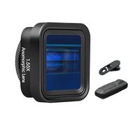 Andoer Objectif anamorphique de film pour téléphone portable 1,55X - Lentille de cinéma de déformation - Objectif de film de téléphone avec clips universels - Sac de transport de rechange pour iPhone