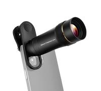 Andoer Objectif de téléphone portable 300 mm pour smartphone, zoom 10X, avec clip universel pour objectif, chiffon de nettoyage, étui de randonnée, camping, observation des animaux, lune,