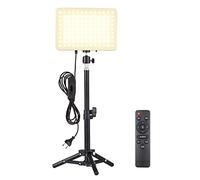 Andoer Pack Kit lumière vidéo LED 45 W panneau lumière de remplissage photographie 2800 K-6500 K luminosité réglable Ra96+ avec support lumière de table, télécommande pour Live Streaming Photographie