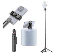 Andoer Perche à selfie extensible pour téléphone - Longueur maximale : 131 cm - Avec vis de 6,35 mm - Clip de téléphone amovible - Déclencheur à distance - Trépied pour téléphone Vlog Selfie Live