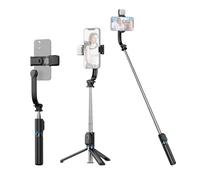 Andoer Perche à selfie trépied extensible de 107 cm rotatif à 360° avec clip pour téléphone, lumière de remplissage et télécommande compatible avec système Android 4.4/iOS 5.1 pour Vivo/Vlog/Video