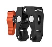 Andoer Pince à Pince à Pince à Crabe avec Trou de vis de 6,35 mm et 3/8" pour Appareil Photo Reflex numérique, écran LCD, Appareil Photo, Bras Magique, Orange