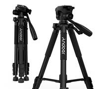 Andoer Portable Trépied avec Tête Kit Pliable Panorama Caméra Vidéo Professionel D'aluminium Hauteur Réglable 45.5cm-146.5cm, Charge Max 3 KG pour Canon Nikon Sony Panasonic DSLR avec Sac Inclus