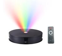 Andoer Présentoir rotatif motorisé de 25 cm avec lumière RVB et capacité de charge de 10 kg pour affichage de produits en direct photographie. Pivote à 360° avec télécommande (Noir)