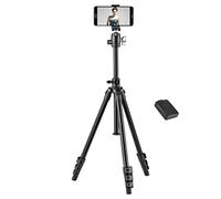 Andoer Q160H Trépied pour appareil photo professionnel monté horizontalement avec tête sphérique panoramique à 360 degrés Support de téléphone Télécommande pour appareils photo reflex numériques