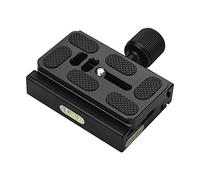 Andoer Quick Release Plate CL-70S Plaque à Dégagement Rapide en Alliage d'Aluminium DE 70 mm avec Pince de Serrage 3/8" avec Adaptateur 1/4" Niveau à Bulle pour Tête de Trépied