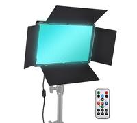 Andoer RGB Lumière vidéo LED, bicolore panneau de lumière LED réglable 3200 K-5600 K LED série DC/NP alimentée par batterie avec télécommande de visières pour photographie, enregistrement vidéo,