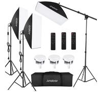Andoer Studio Kit d'éclairage, 85W Bi-Color température LED, 50x70cm Softbox Set, A
