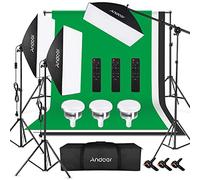 Andoer Studio Photography Light Kit, Softbox Light Set, Backdrop Stand Carry Bag for Studio Portrait Product Photo Live Streaming Video Recording