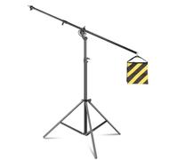 Andoer Support de lumière avec bras et sac de sable, support de trépied avec chambre à air réglable avec vis de 1/4" et 3/8" pour studio vidéo réflecteur parapluie monolight, charge maximale de 5 kg