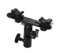 Andoer Support flash Speedlite en forme de T avec 2 supports à sabot froid 1/4" à 3/8" - Remplacement pour flash Canon Nikon YONGNUO pour parapluie photo léger