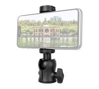 Andoer Tête de boule de trépied, mini rotule rotative à 360° avec vis de 1/4", clip de téléphone réglable intégré, compatible avec appareil photo DSLR trépied, lumière LED Selfie Stick