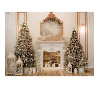 Andoer Toile de fond de Noël 2,1 x 1,5 m pour photographie de portrait, accessoires de studio photo pour décoration de Noël, bébé, enfants, portrait, fête