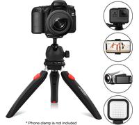 Andoer Trépied de table miniature Trépied pour appareil photo de téléphone Rotule amovible avec vis de fixation 1/4 pouce pour appareil photo DSLR / Mirrorless Lumière DV-LED