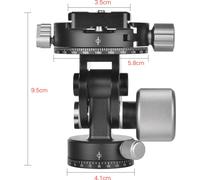 Andoer VH-10R Tête de trépied 2 directions panoramique / inclinaison 360 ¡ã rotation panoramique observation des oiseaux Tête photographique avec plaque de fixation rapide 3 niveaux à bulle Sac de tra