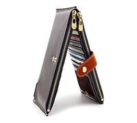 ANDOILT Femmes Multi Portefeuille en Cuir Blocage RFID Card Organizer avec Poche Zippée Sac À Main pour Téléphone Portable Gris