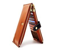 ANDOILT Femmes Multi Portefeuille en Cuir Blocage RFID Card Organizer avec Poche Zippée Sac À Main pour Téléphone Portable Marron