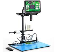 Andonstar AD409 Max Microscope numérique HDMI avec station de soudure, endoscope, écran LCD 10,1", caméra microscope électronique USB 300X pour soudure PCB professionnelle, prend en charge Windows PC