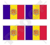 Andorre Andorran Drapeau 5,1 cm (50 mm) Vinyle Bumper-helmet Stickers, décalcomanies X4