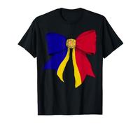 Andorre Drapeau Andorre Fierté Andorre Fille Coquette Nœud Ruban T-Shirt