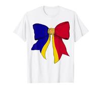 Andorre Drapeau Andorre Fierté Andorre Fille Coquette Nœud Ruban T-Shirt