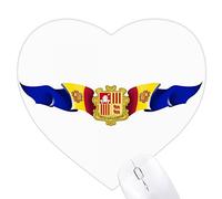 andorre drapeau, emblème national Jeux de tapis de souris en forme de coeur