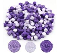 Andotopee Lot de 300 perles de cire à cacheter de qualité supérieure pour sceller des lettres, emballages cadeaux, invitations de mariage, décoration de cartes de vacances et loisirs créatifs - Violet