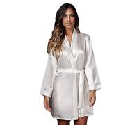 Andra Kimono pour femme en satin Art. 862 - Couleurs noir et soie - Noir - Medium