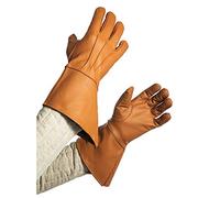 Andracor Gants robustes en cuir véritable pour différents personnages LARP - Utilisation individuelle pour le Moyen-Âge, la fantaisie, le cosplay et les loisirs - Couleur : marron - Taille : L