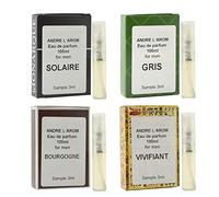 ANDRE L’AROM Série Kraft | Eau de parfum pour homme | lot découverte 3 ml x 4 pièces Portable | Fabriqué en France - Produit de Grasse