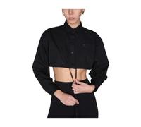 Andrea Adamo, Femme, Blouses et Chemises, Noir, Taille: 40 FR Pointed Collar Front Butt