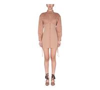 Andrea Adamo, Femme, Robes, Beige, Taille: 40 FR Mini robe en coton maille côtelée