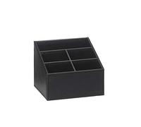Andrea AX12205 Boîte de Rangement en Similicuir pour télécommandes Noir