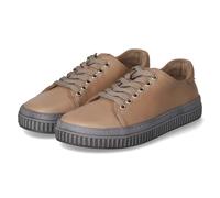 Andrea Conti 0069004/1390 Chaussures Basses à Lacets en Cuir Lisse pour Femme Beige, Ardoise cacahuète, 36 EU
