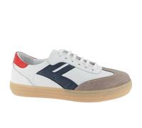 Andrea Conti Baskets Basses Freya pour Femme, Blanc, Bleu Marine, Rouge foncé, 41 EU
