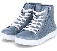 Andrea Conti Bottes femme bleu cuir lisse poinçonné Taille : 40