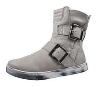 Andrea Conti Bottine Femme Plate Biker En Cuir Avec Boucles 0344630