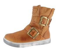 Andrea Conti Bottine Femme Plate Biker En Cuir Avec Boucles 0344630