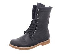 Andrea Conti Bottines à lacets en cuir lisse uni pour femme, Noir , 36 EU