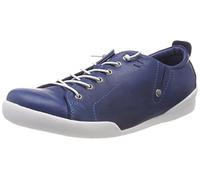 Andrea Conti Chaussures Basses à Lacets pour Femme 0345724 en Cuir, Jean Bleu, 36