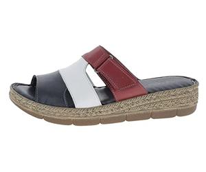 Andrea Conti Mules pour Femme, Bleu Blanc Piment, 37 EU